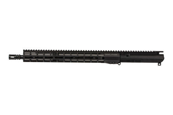 Aero Precision 16in mid-length M4E1 Enhanced barreled AR-15 upper is threaded 1/2x28 and topped with an A2 flash hider.